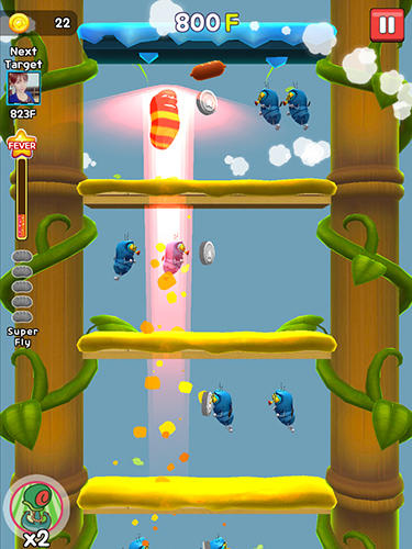 Gameplay of the Flying larva for Android phone or tablet.