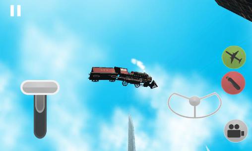 Gameplay of the Flying train simulator 3D for Android phone or tablet.