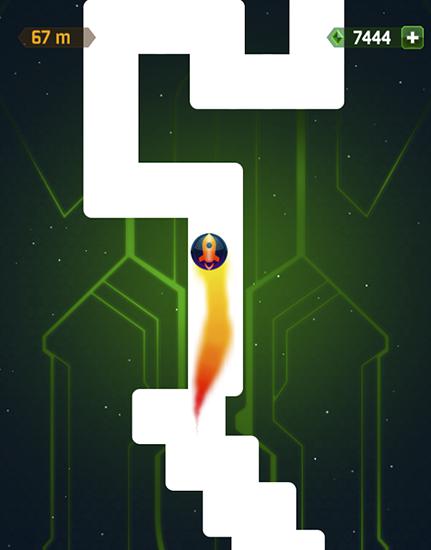 Gameplay of the Follow the line: Glow space for Android phone or tablet.