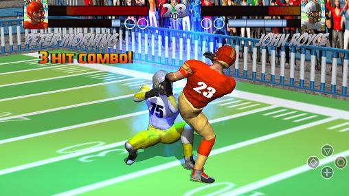 Gameplay of the Football rugby players fight for Android phone or tablet.