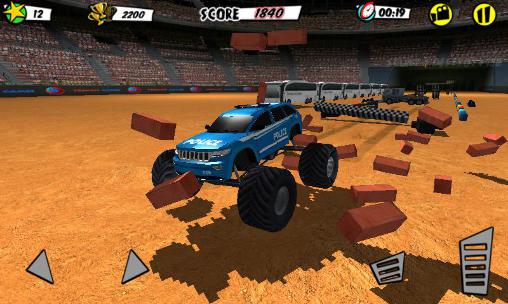 Gameplay of the Football stadium truck battle for Android phone or tablet.