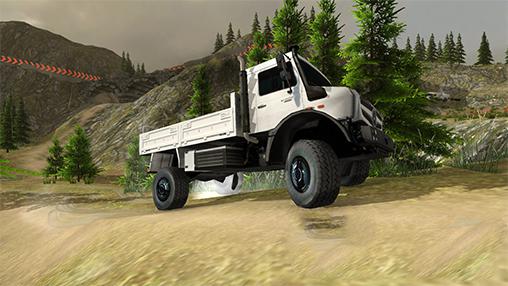Gameplay of the Forest truck simulator for Android phone or tablet.