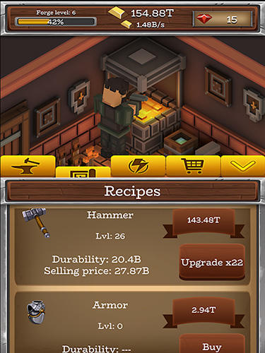 Forgecraft: Idle tycoon - Android game screenshots.