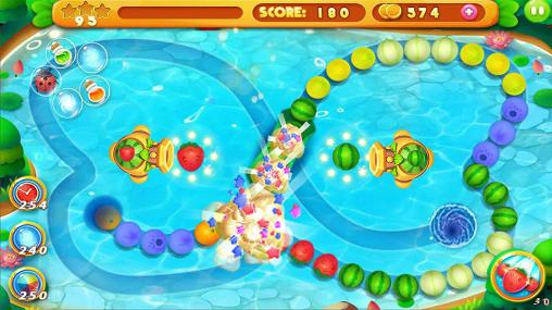Gameplay of the Fruit marble for Android phone or tablet.