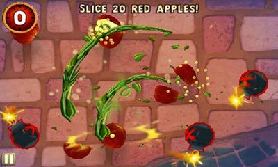 Gameplay of the Fruit Ninja Puss in Boots for Android phone or tablet.