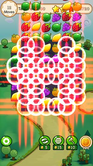 Gameplay of the Fruit pop fun: Mania for Android phone or tablet.