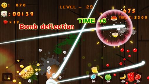 Gameplay of the Fruit slice for Android phone or tablet.