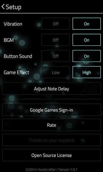 Gameplay of the Full of music: MP3 rhythm game for Android phone or tablet.