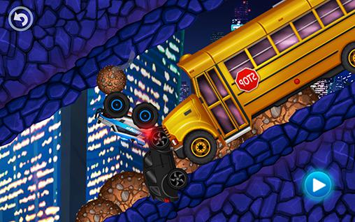 Gameplay of the Fun kid racing: Police monster truck for Android phone or tablet.