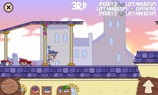 Gameplay of the Fun run 2:  Multiplayer race for Android phone or tablet.