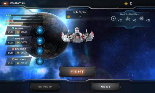 Gameplay of the Galaxy war: Star space fighters for Android phone or tablet.