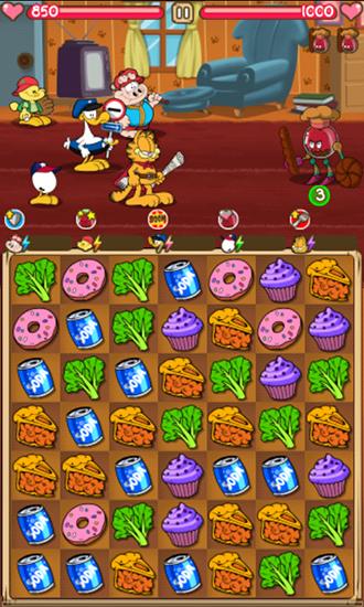 Gameplay of the Garfield's epic food fight for Android phone or tablet.