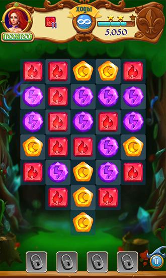 Gameplay of the Gems and dragons: Match 3 for Android phone or tablet.