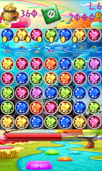 Gameplay of the Gems and jewels: Match 3 for Android phone or tablet.