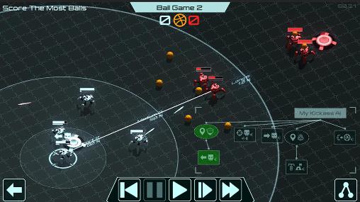 Gameplay of the Gladiabots: Tactical bot programming for Android phone or tablet.