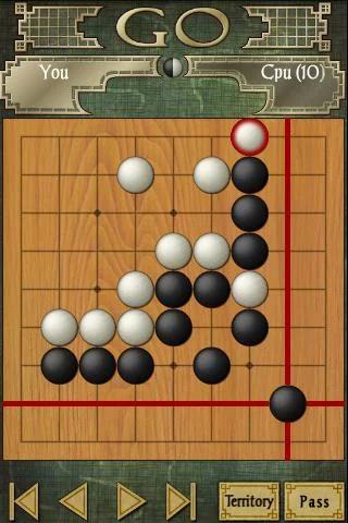 Gameplay of the Go for Android phone or tablet.