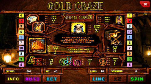 Gameplay of the Gold craze: Slot for Android phone or tablet.