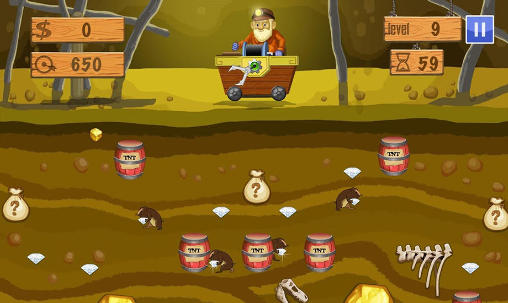 Gameplay of the Gold miner deluxe for Android phone or tablet.