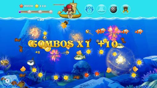 Gameplay of the Gold miner: Pirates for Android phone or tablet.