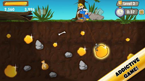 Gameplay of the Gold miner saga for Android phone or tablet.
