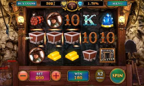 Gameplay of the Gold rush slots: Vegas pokies for Android phone or tablet.