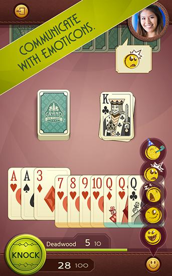Gameplay of the Grand gin rummy for Android phone or tablet.