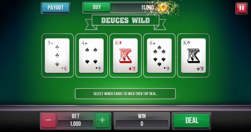 Gameplay of the Grand video poker for Android phone or tablet.