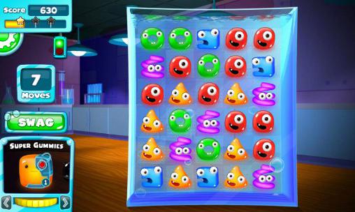 Gameplay of the Gummy lab: Match 3 for Android phone or tablet.