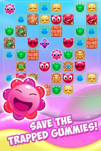 Gameplay of the Gummy pop: Chain reaction game for Android phone or tablet.