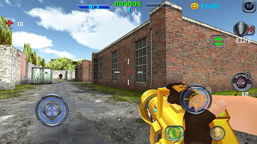 Gameplay of the Gun shoot war Q for Android phone or tablet.