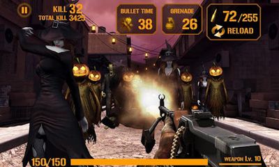 Gameplay of the Gun Zombie:  Halloween for Android phone or tablet.