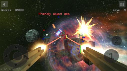 Gameplay of the Gunner: Free space defender for Android phone or tablet.