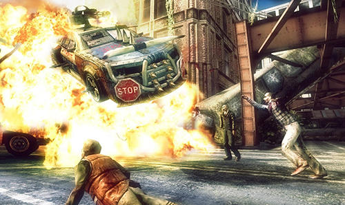 Guns, cars, zombies - Android game screenshots.