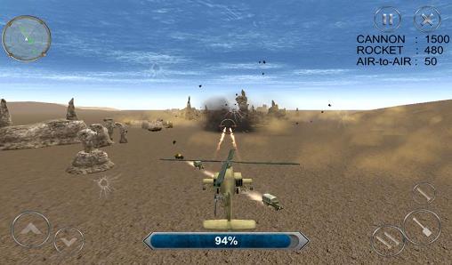 Gameplay of the Gunship combat: Helicopter war for Android phone or tablet.