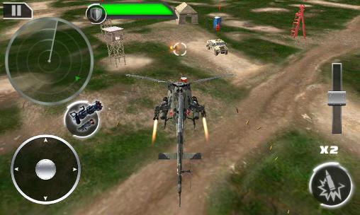 Gameplay of the Gunship: Deadly strike. Sandstorm wars 3D for Android phone or tablet.