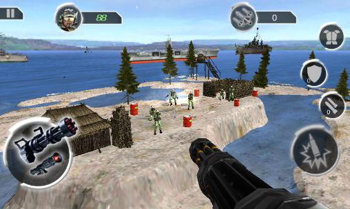 Gameplay of the Gunship island battlefield for Android phone or tablet.