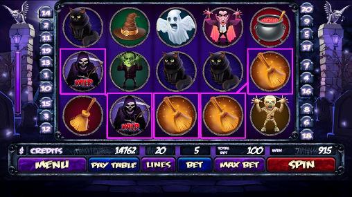 Gameplay of the Halloween slots: Slot machine for Android phone or tablet.