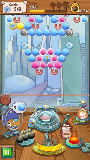 Gameplay of the Hamster balls: Bubble shooter for Android phone or tablet.
