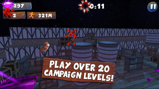 Gameplay of the Hamstrong: Castle run for Android phone or tablet.