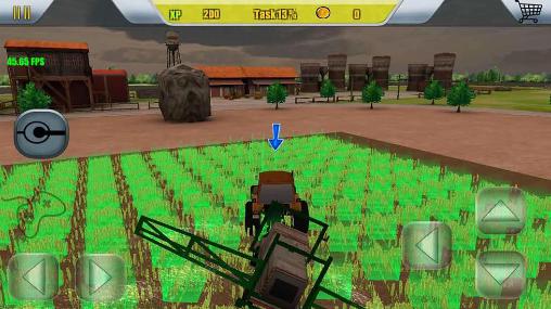 Gameplay of the Harvester simulator: Farm 2016 for Android phone or tablet.