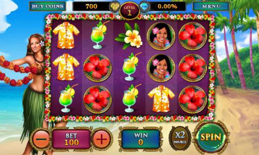 Gameplay of the Hawaiian party: Slots for Android phone or tablet.