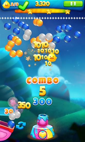 Gameplay of the Hero bubble shooter for Android phone or tablet.