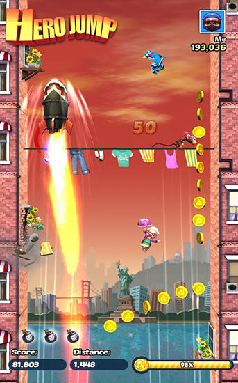 Gameplay of the Hero jump for Android phone or tablet.
