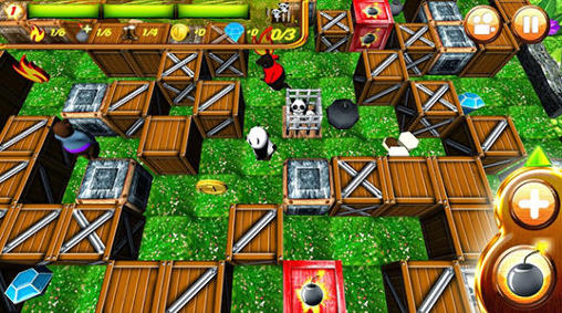 Gameplay of the Hero panda: Bomber for Android phone or tablet.