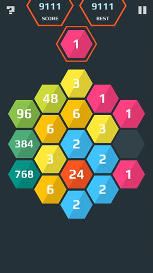 Gameplay of the Hexamania: Puzzle for Android phone or tablet.