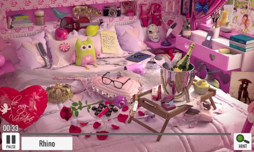 Gameplay of the Hidden objects: St. Valentine's day for Android phone or tablet.