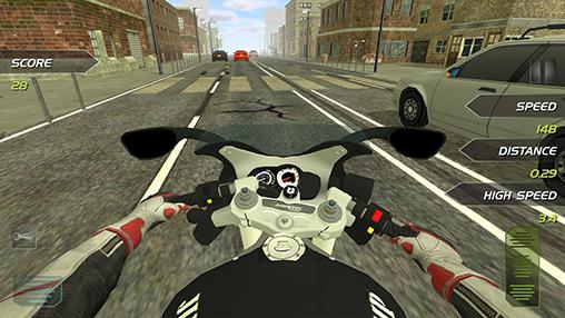 Gameplay of the Highway motorbike rider for Android phone or tablet.