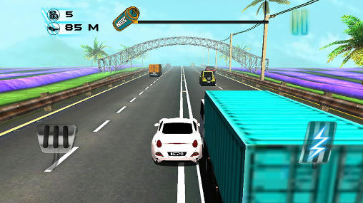Gameplay of the Highway supercar speed contest for Android phone or tablet.