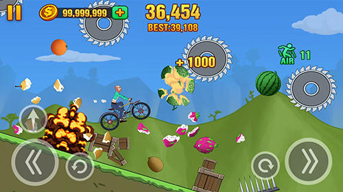 Hill dismount: Smash the fruits - Android game screenshots.