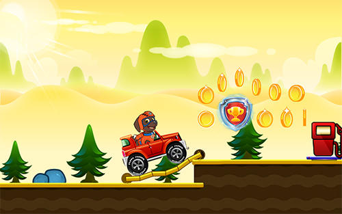 Gameplay of the Hill paw climb patrol racer for Android phone or tablet.